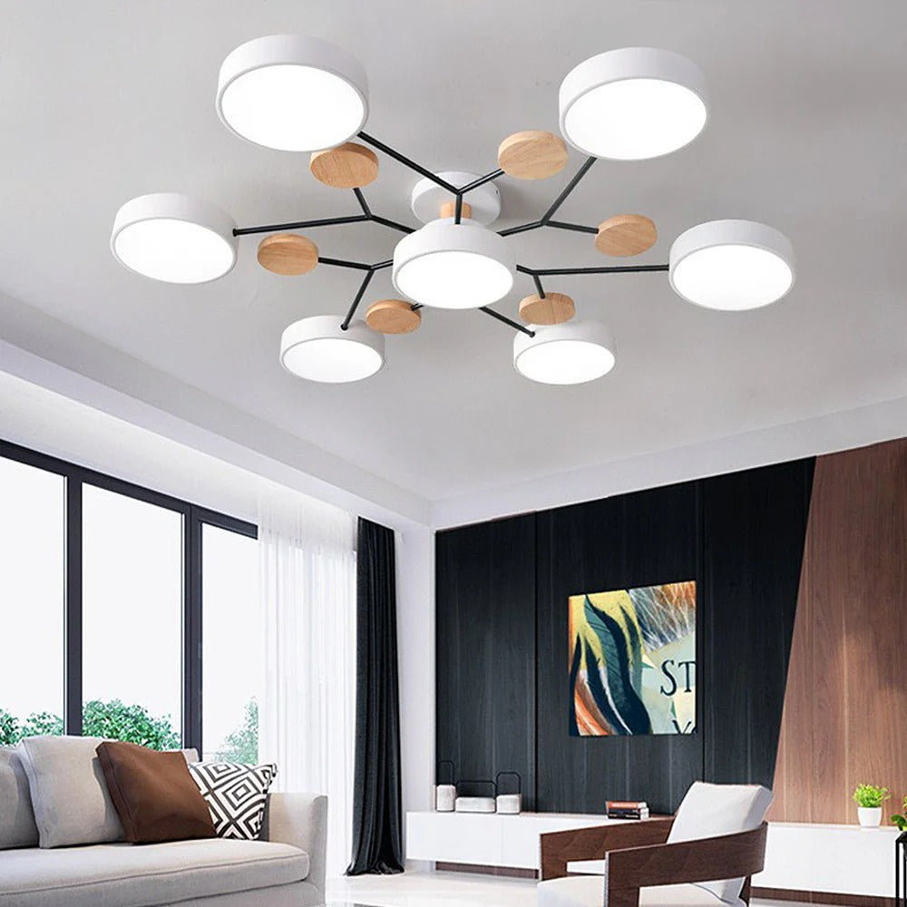 Modern Multi-Arm LED Semi-Flush Chandelier – 4 / 5 / 6 / 7 Lights
