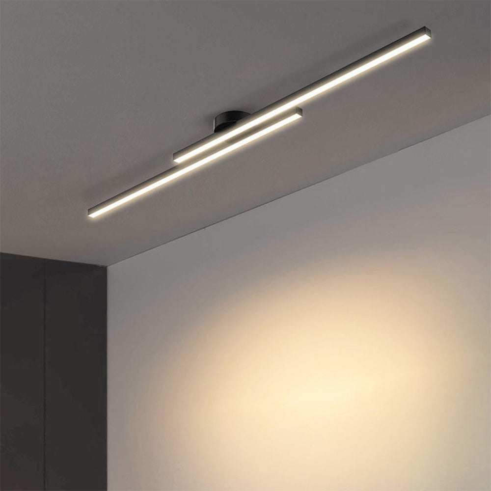 Modern Linear LED Semi-Flush Ceiling Light – Slim Strip Fixture