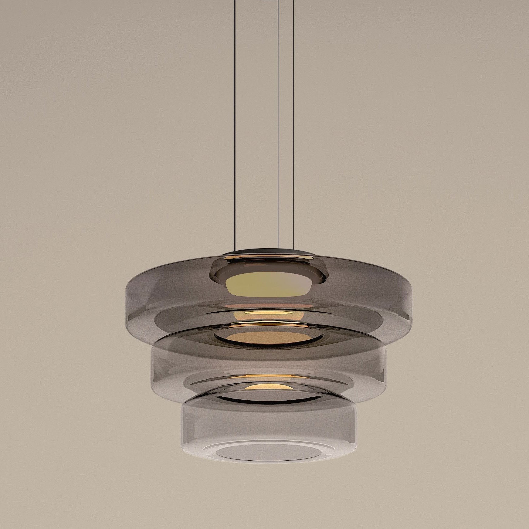 Bauhaus Tiered Glass Disc Pendant Light