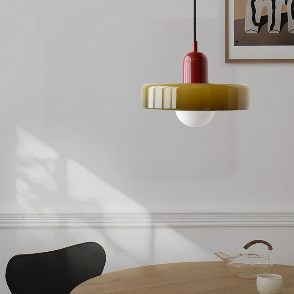 Bauhaus Pendant Light in Coloured Glass