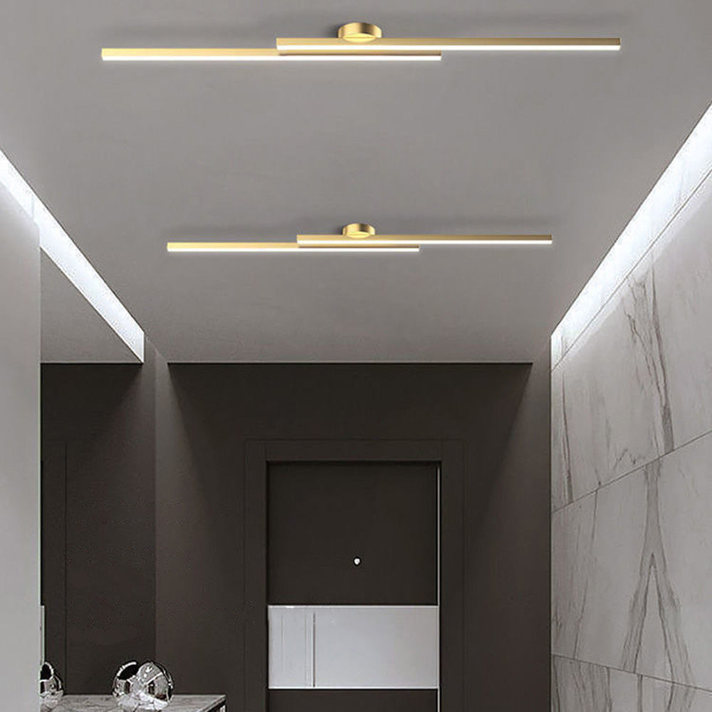 Modern Linear LED Semi-Flush Ceiling Light – Slim Strip Fixture