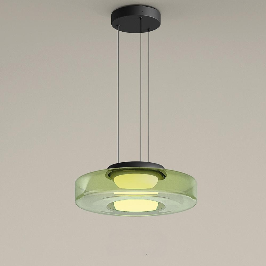 Bauhaus Tiered Glass Disc Pendant Light