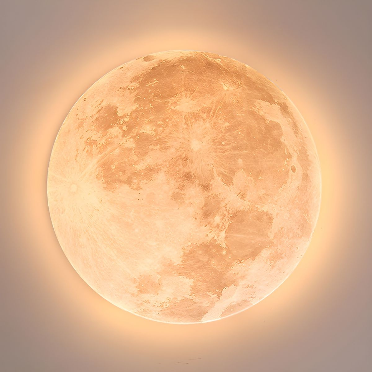 Modern Moon Flush Mount Ceiling Light in White Finish