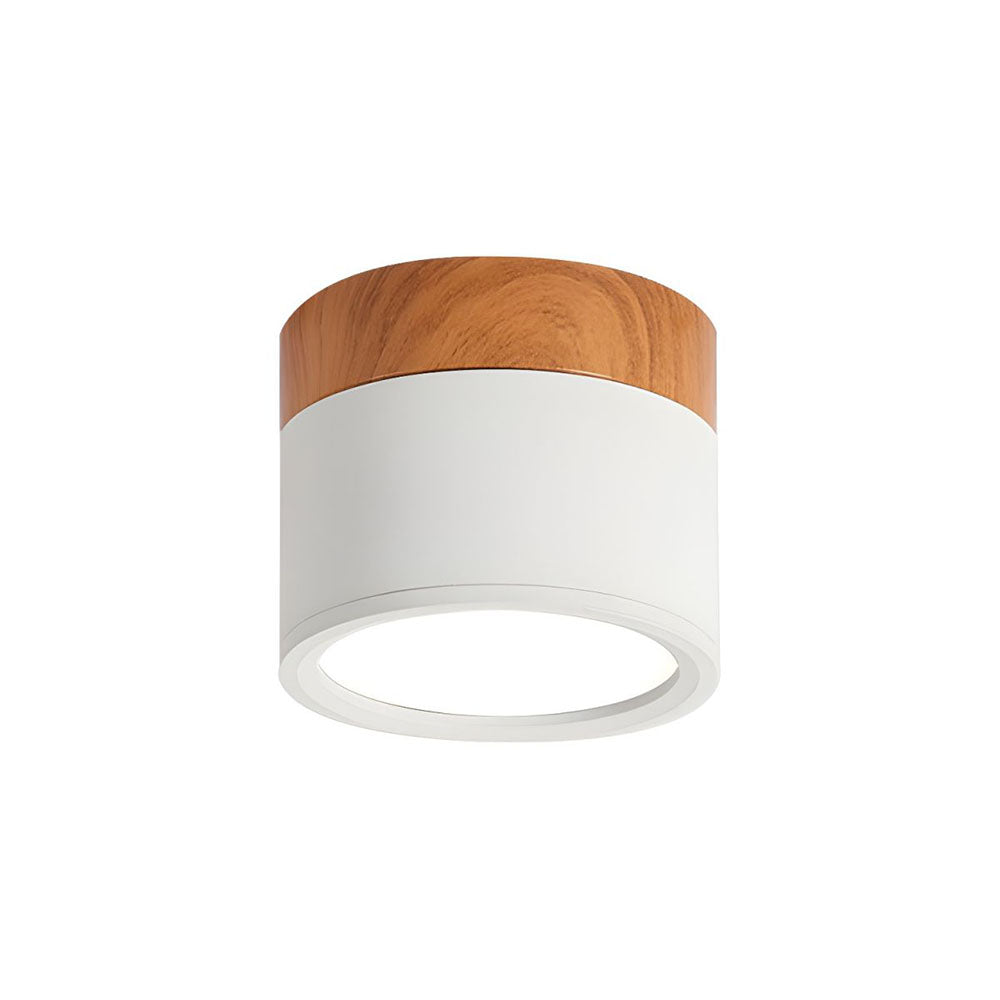 Modern Cylinder LED Flush Ceiling Light – Small Surface Mount Fixture