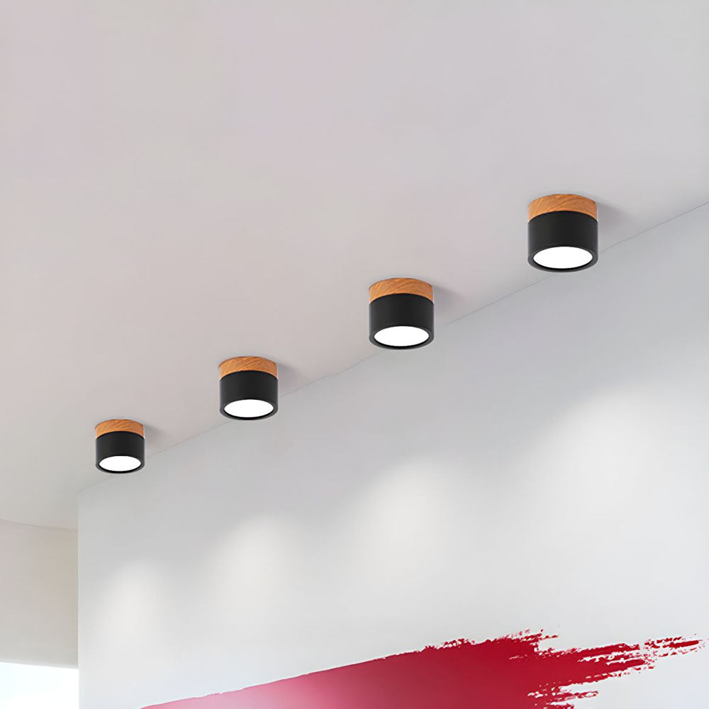 Modern Cylinder LED Flush Ceiling Light – Small Surface Mount Fixture