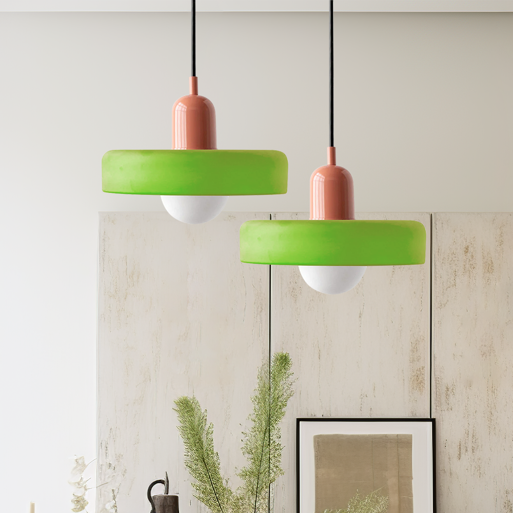 Bauhaus Pendant Light in Coloured Glass