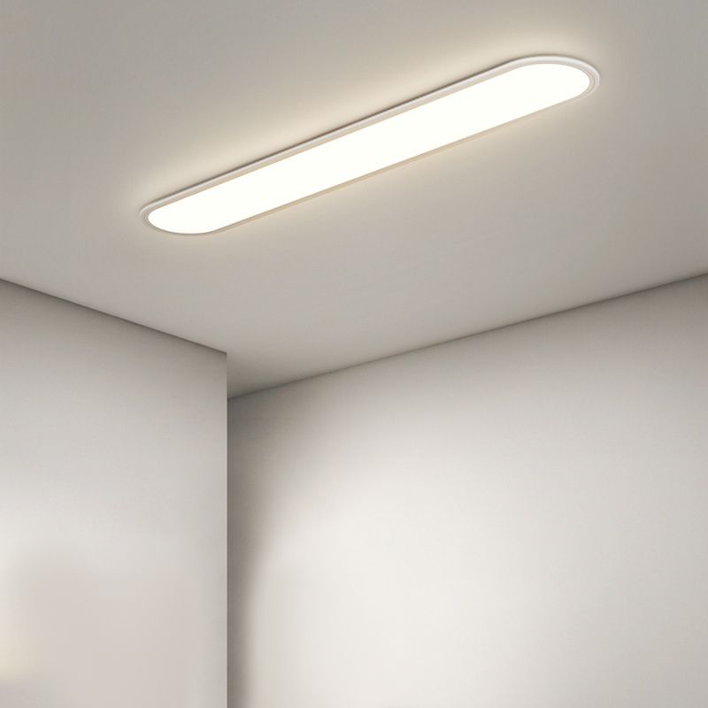 Oval LED Flush Mount Ceiling Light – Modern Linear Surface Fixture