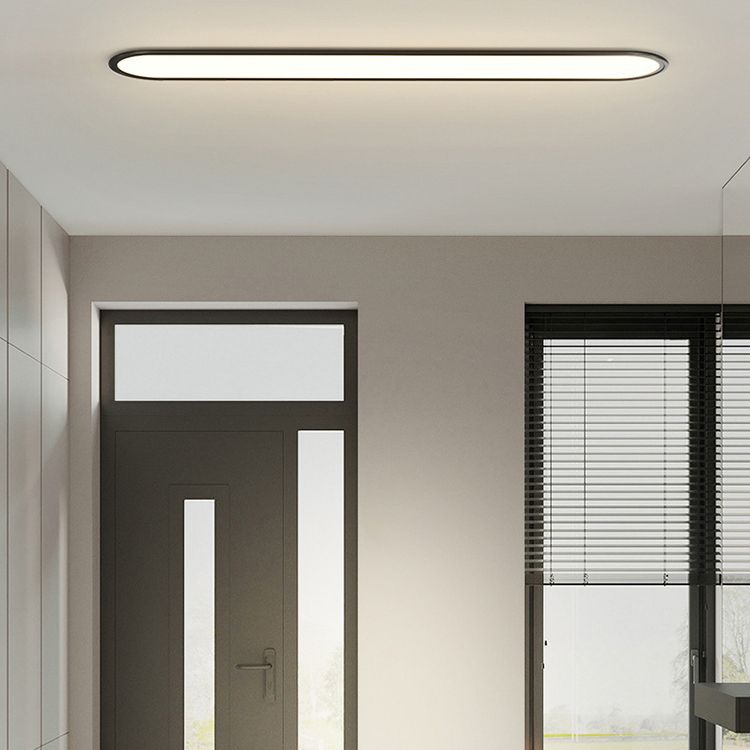 Oval LED Flush Mount Ceiling Light – Modern Linear Surface Fixture