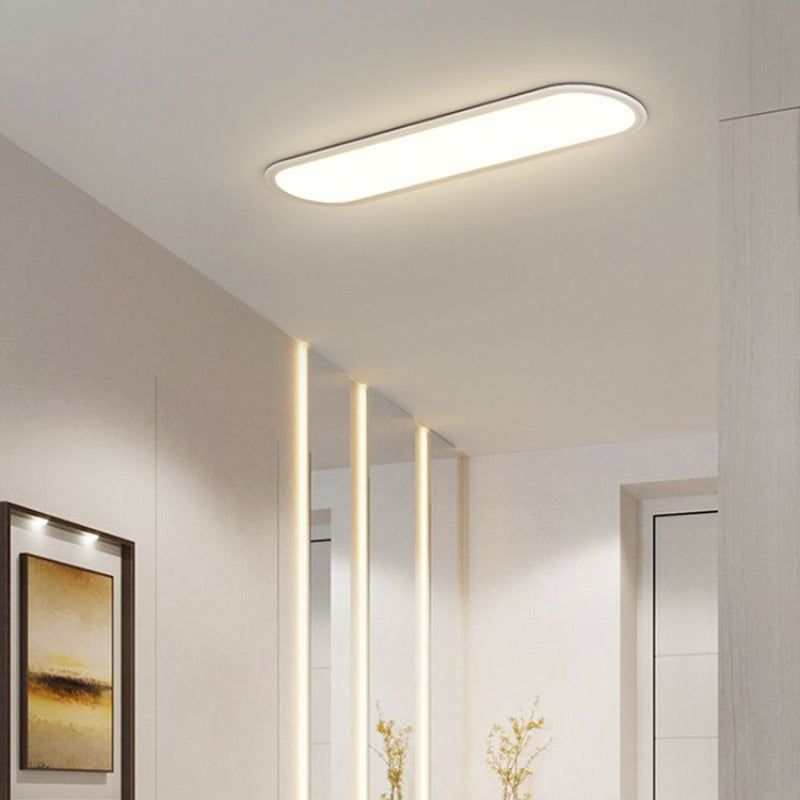 Oval LED Flush Mount Ceiling Light – Modern Linear Surface Fixture