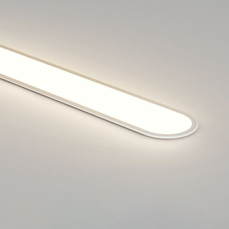 Oval LED Flush Mount Ceiling Light – Modern Linear Surface Fixture