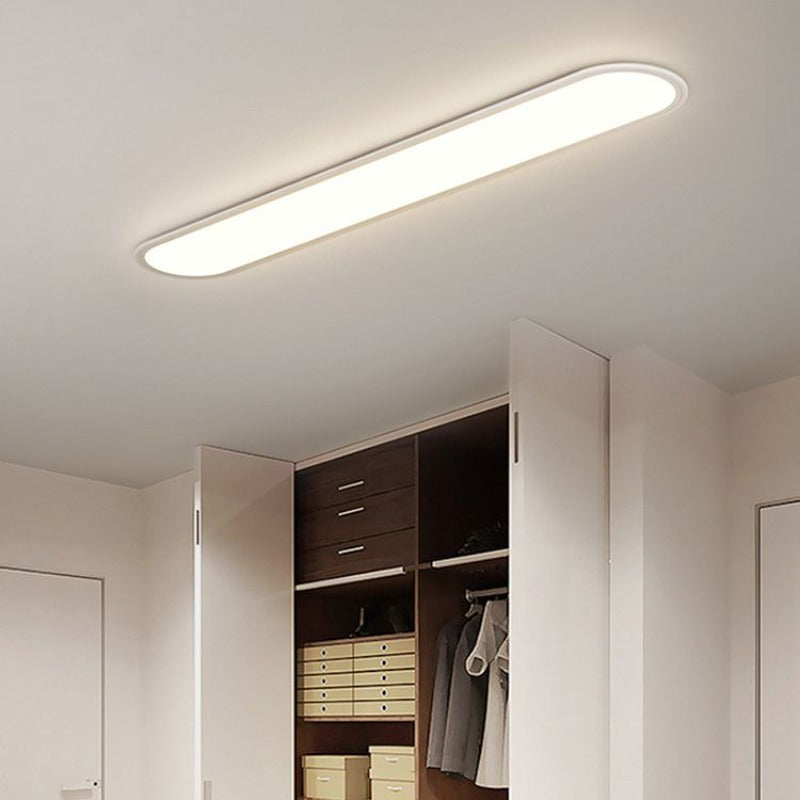 Oval LED Flush Mount Ceiling Light – Modern Linear Surface Fixture