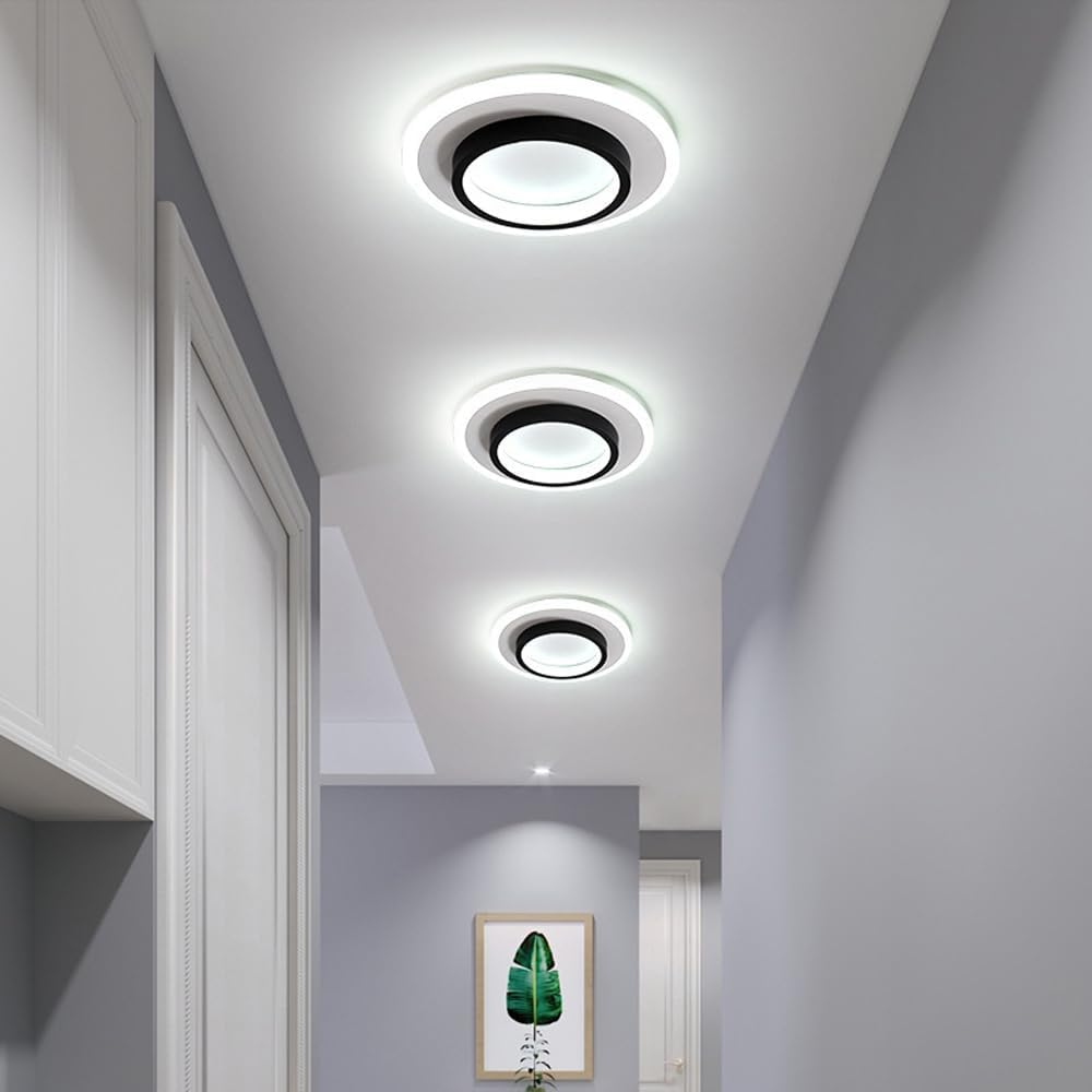 Modern Round LED Flush Ceiling Light – Halo Ring Low Profile Fixture