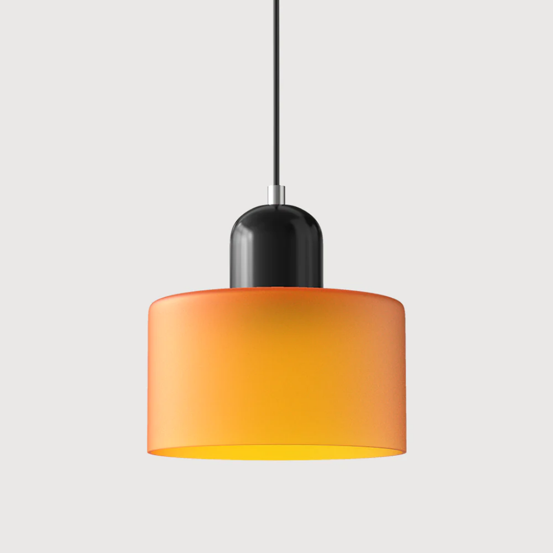 Two-Tone Glass Drum Pendant Light