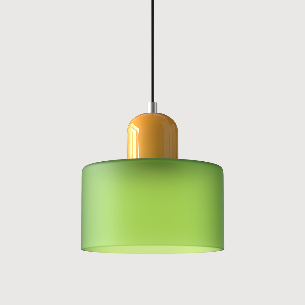 Bauhaus Coloured Glass Pendant Light