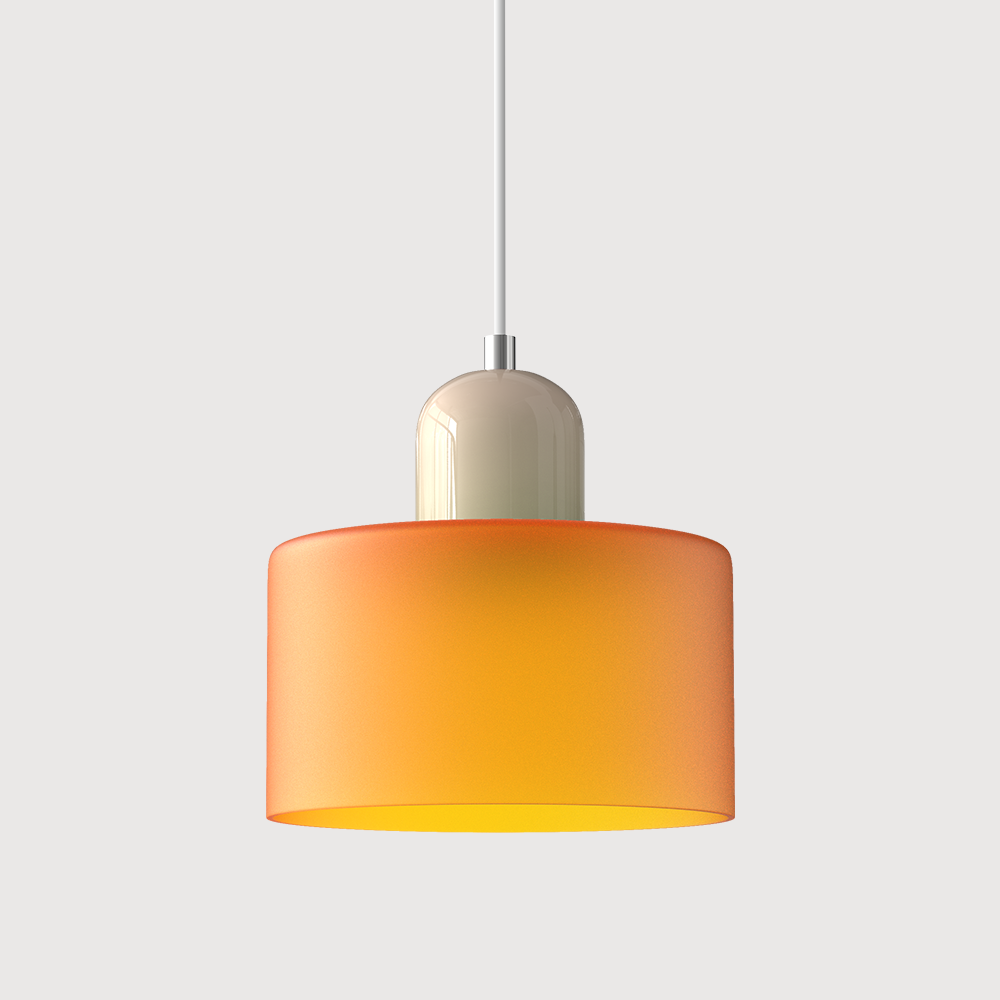 Bauhaus Coloured Glass Pendant Light