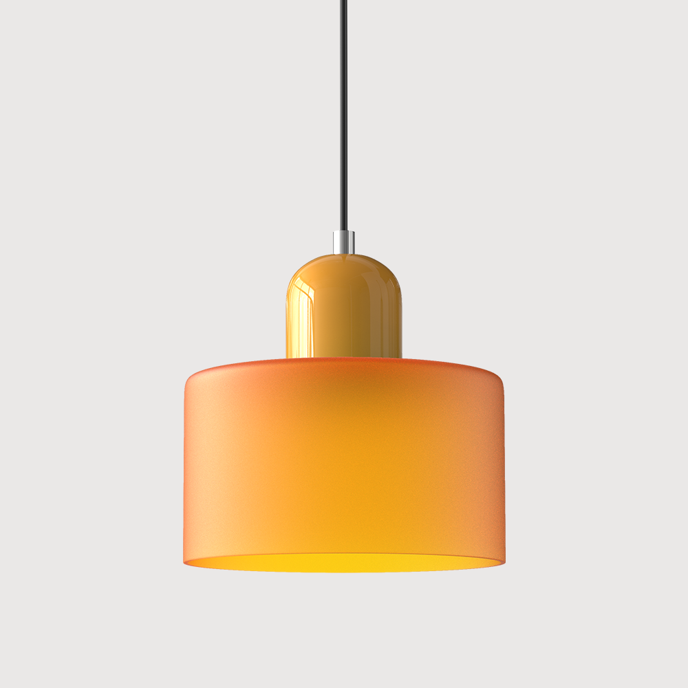 Bauhaus Coloured Glass Pendant Light