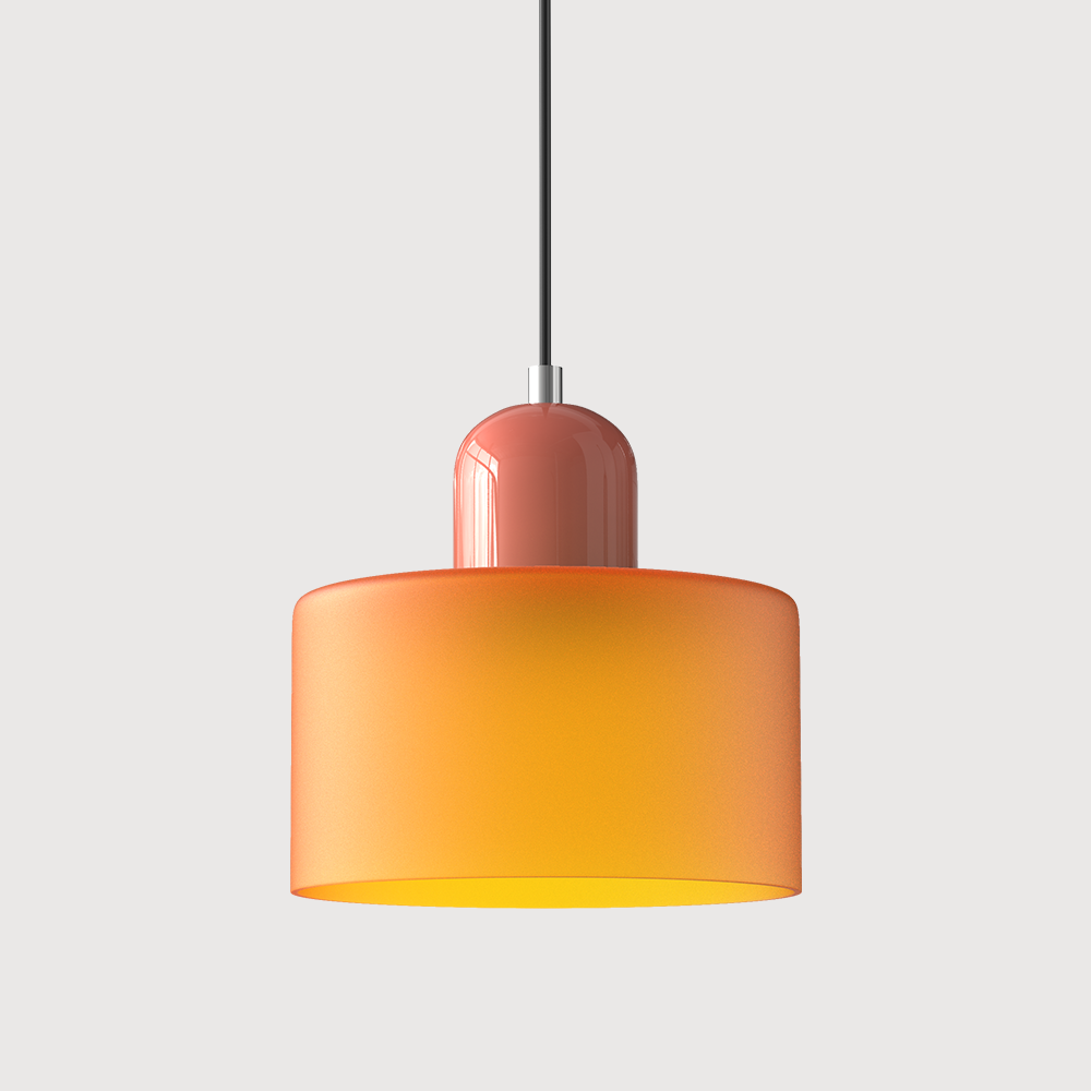 Bauhaus Coloured Glass Pendant Light