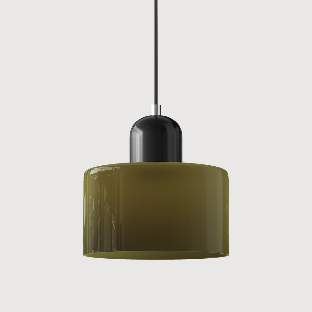 Bauhaus Coloured Glass Pendant Light