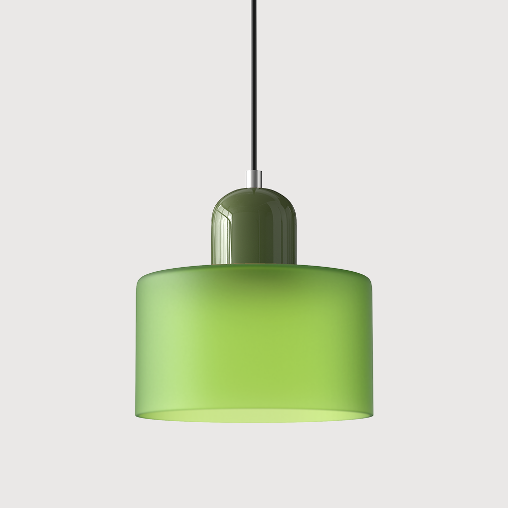 Bauhaus Coloured Glass Pendant Light