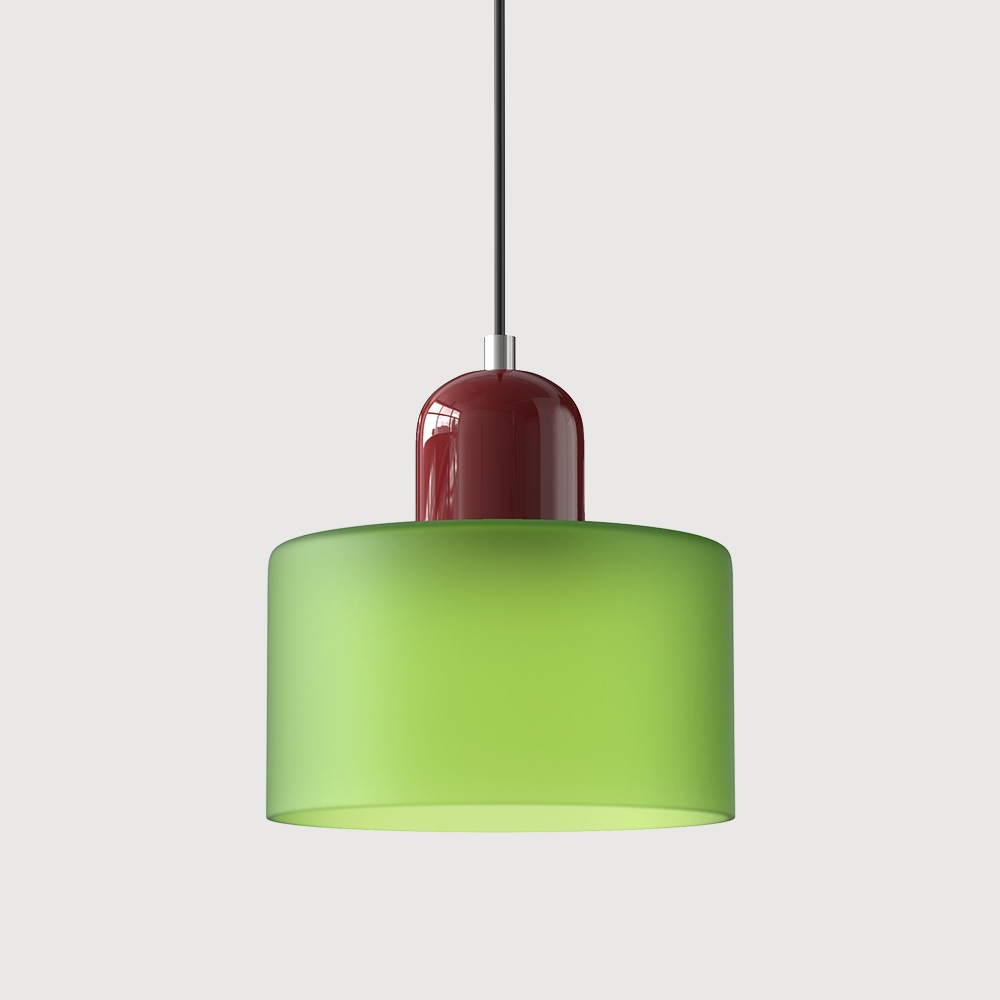 Bauhaus Coloured Glass Pendant Light