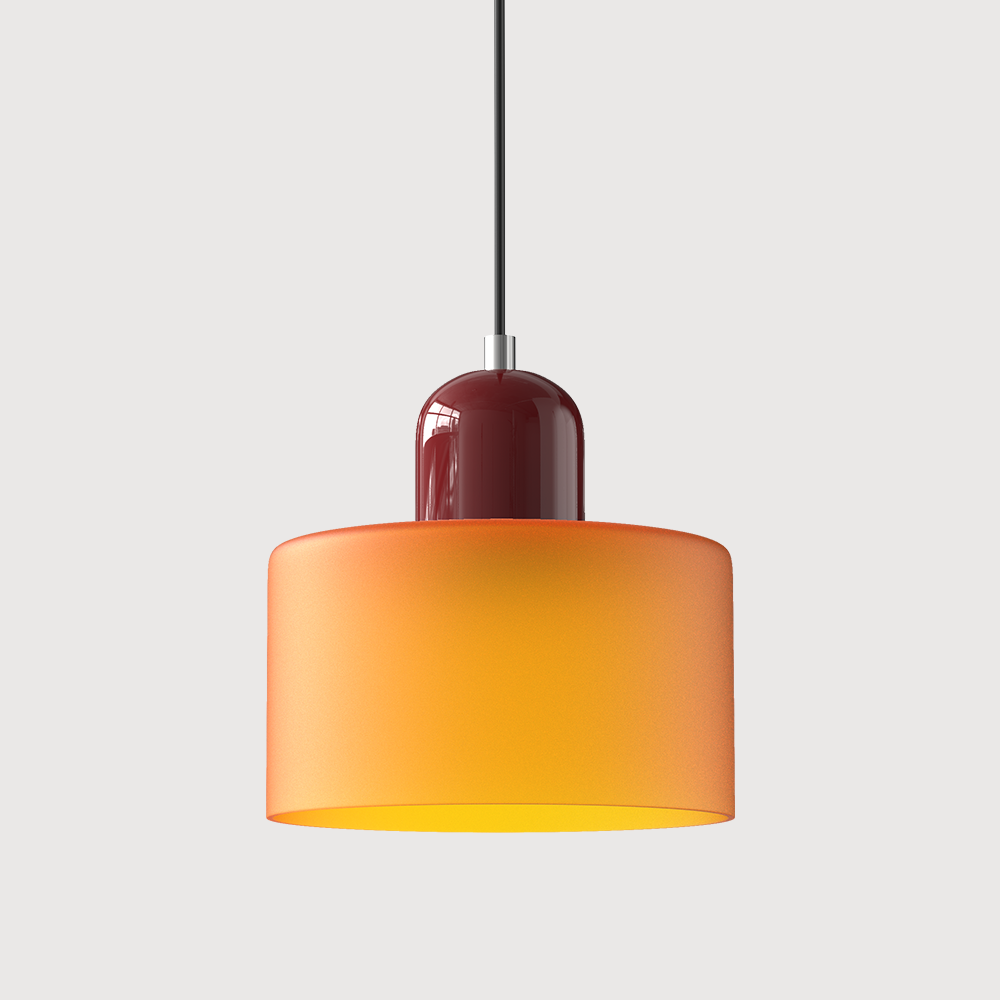 Bauhaus Coloured Glass Pendant Light