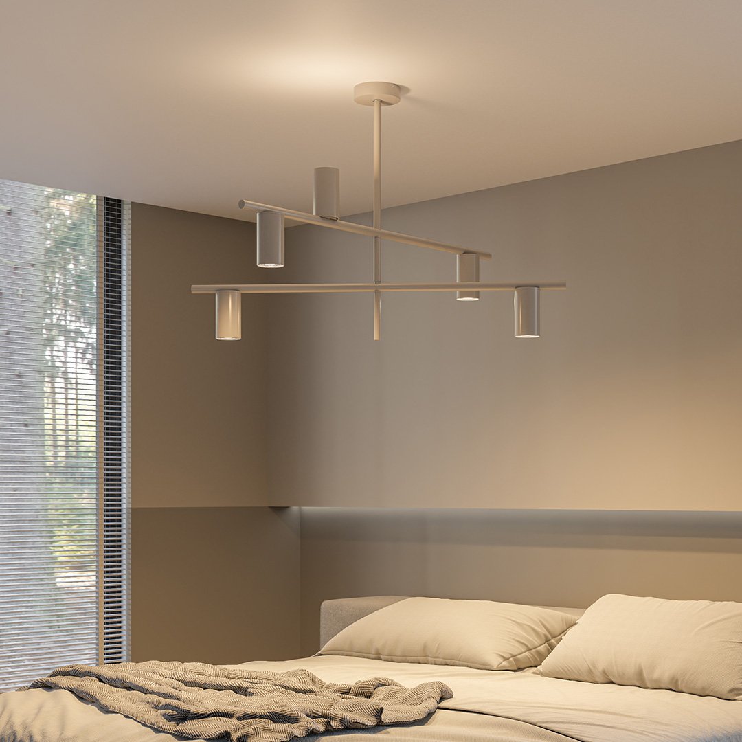 Modern Linear Chandelier – 5 Light Geometric Ceiling Fixture