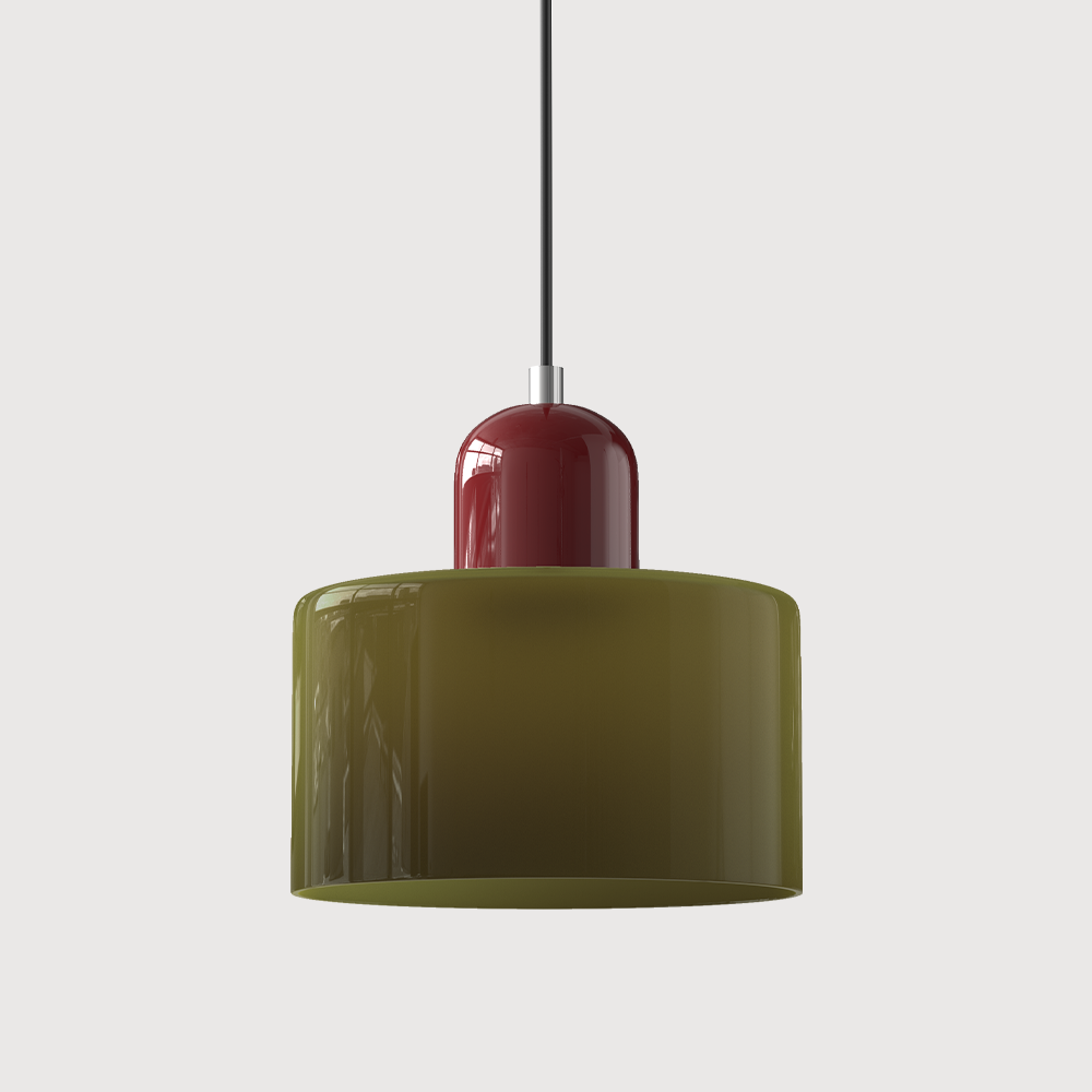 Bauhaus Coloured Glass Pendant Light
