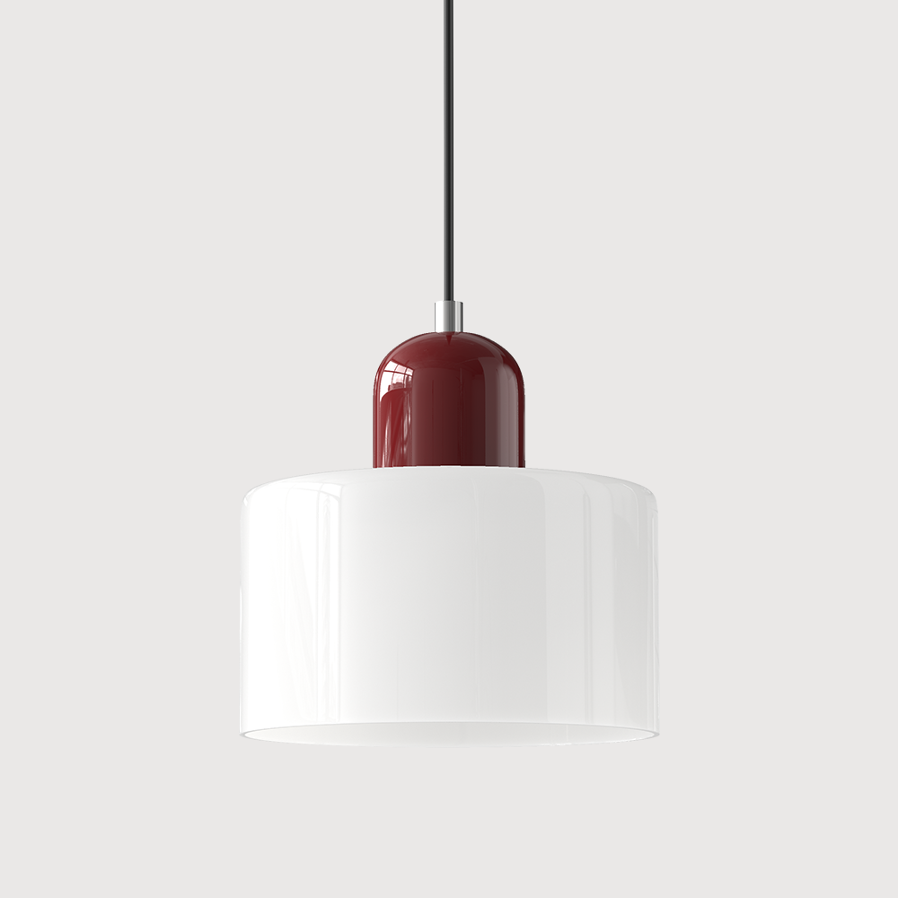 Bauhaus Coloured Glass Pendant Light