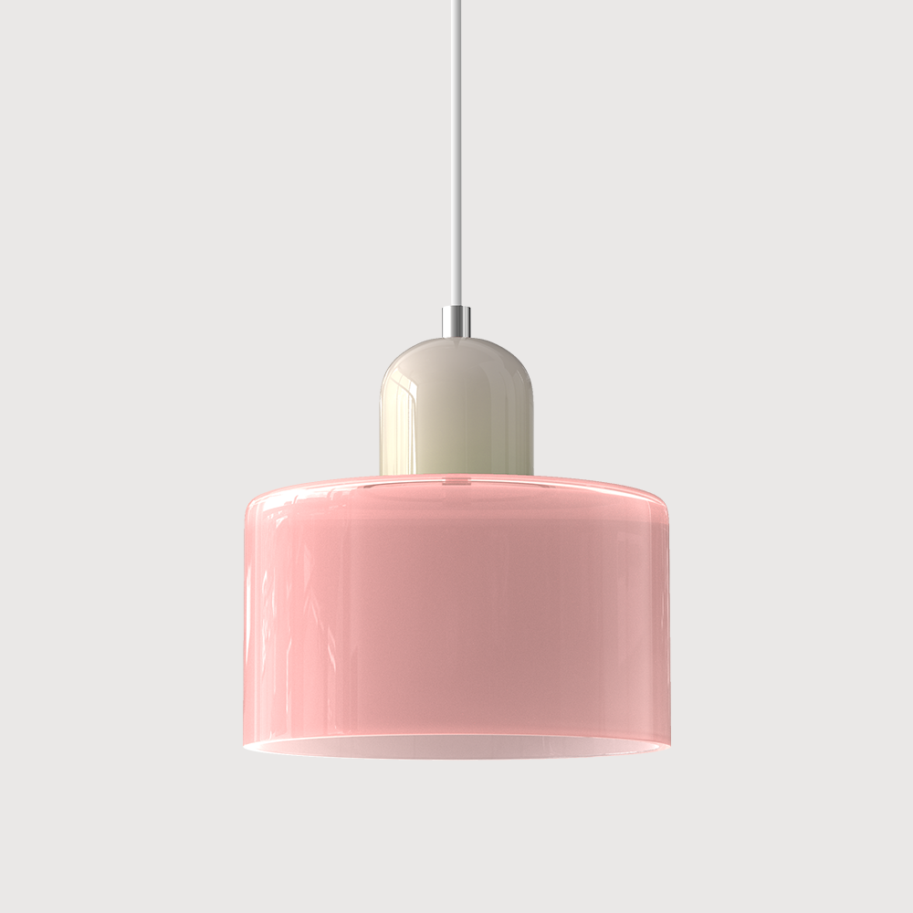 Bauhaus Coloured Glass Pendant Light