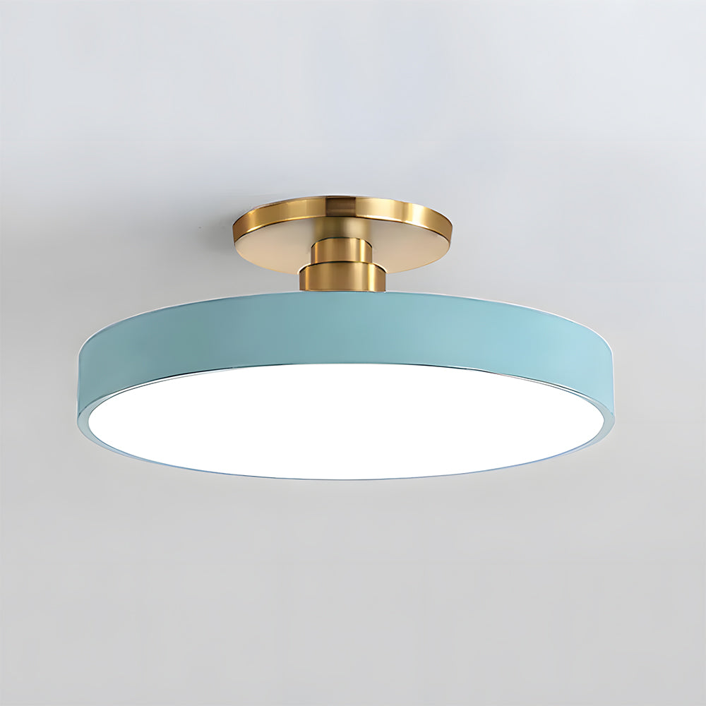 Modern Round LED Semi-Flush Ceiling Light – Minimalist Disc Fixture