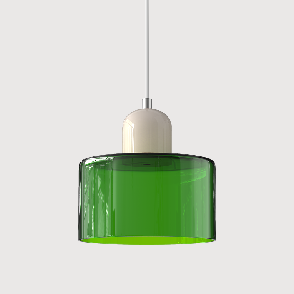 Bauhaus Coloured Glass Pendant Light