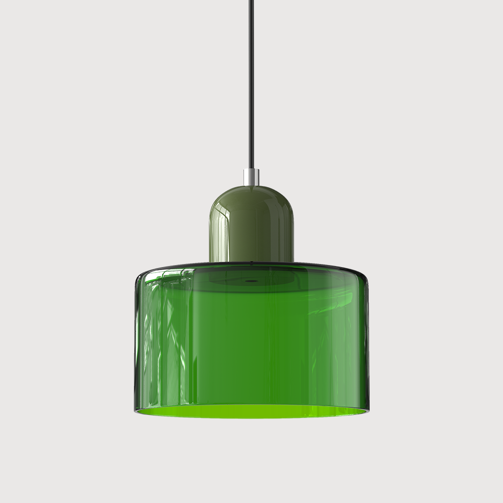 Bauhaus Coloured Glass Pendant Light
