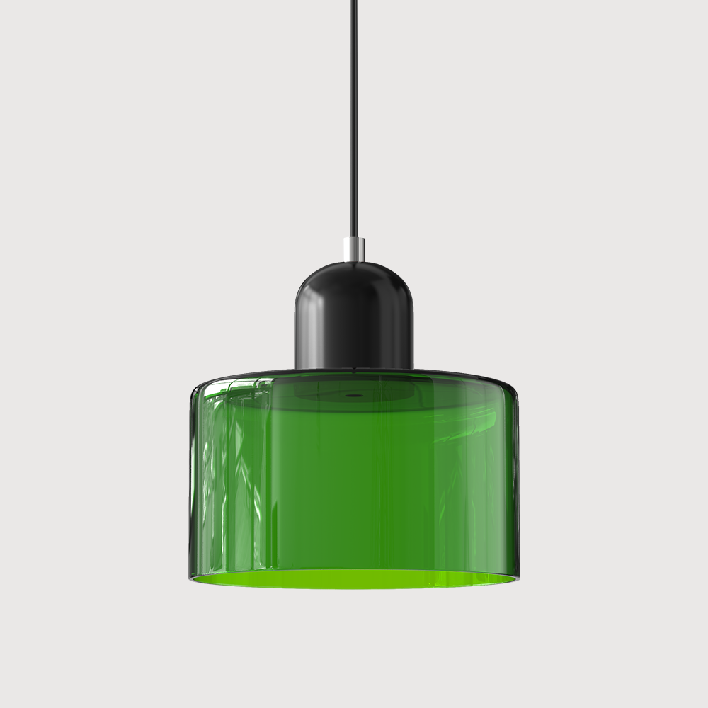 Bauhaus Coloured Glass Pendant Light