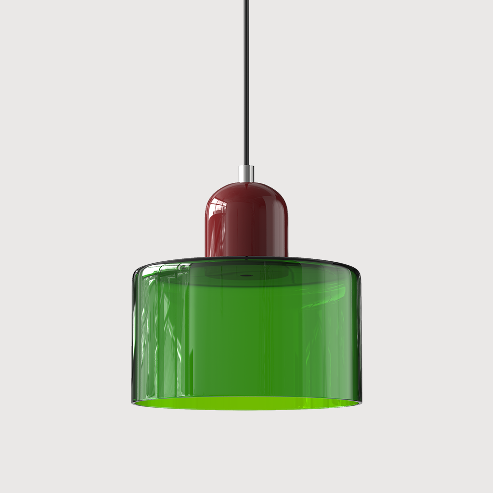 Bauhaus Coloured Glass Pendant Light