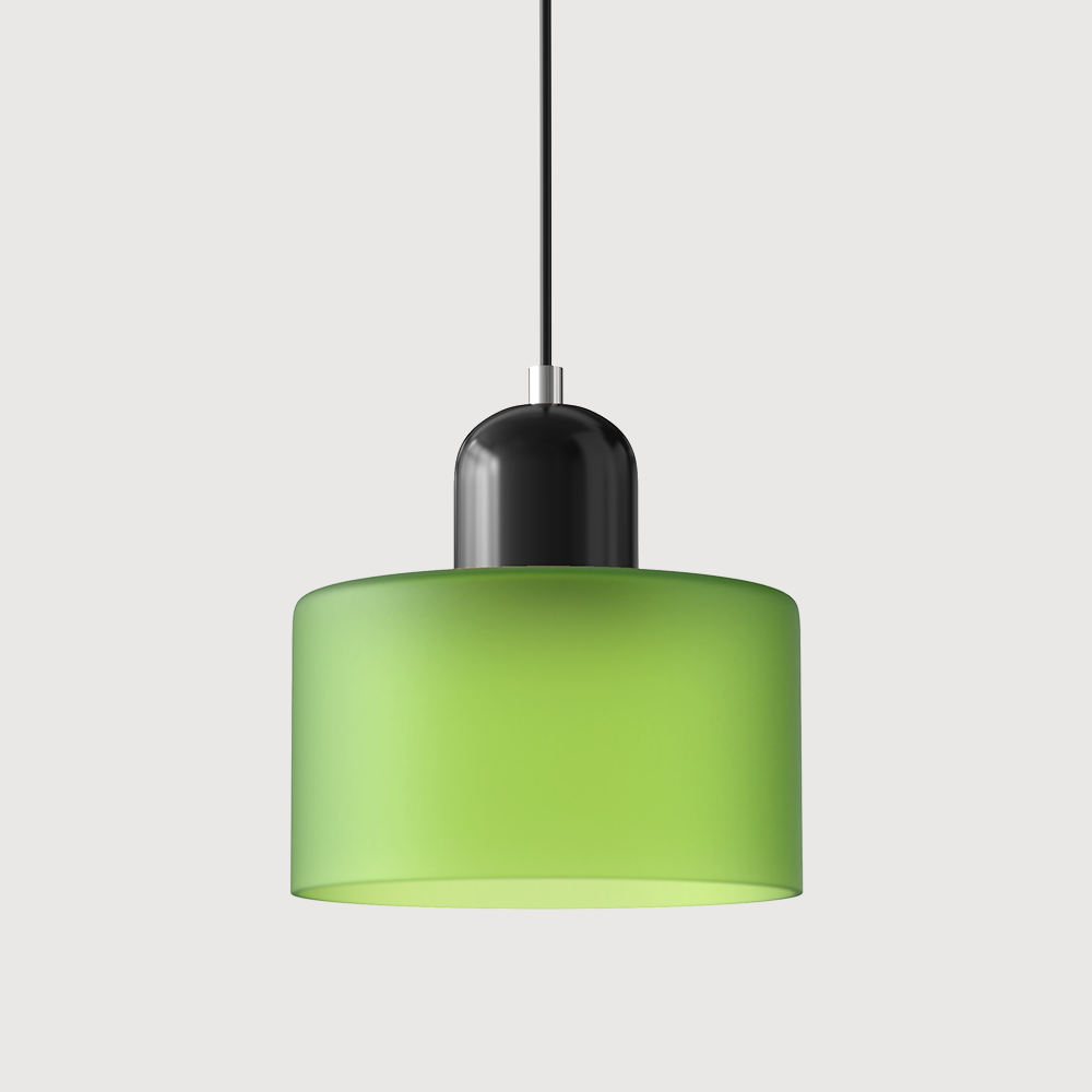 Bauhaus Coloured Glass Pendant Light