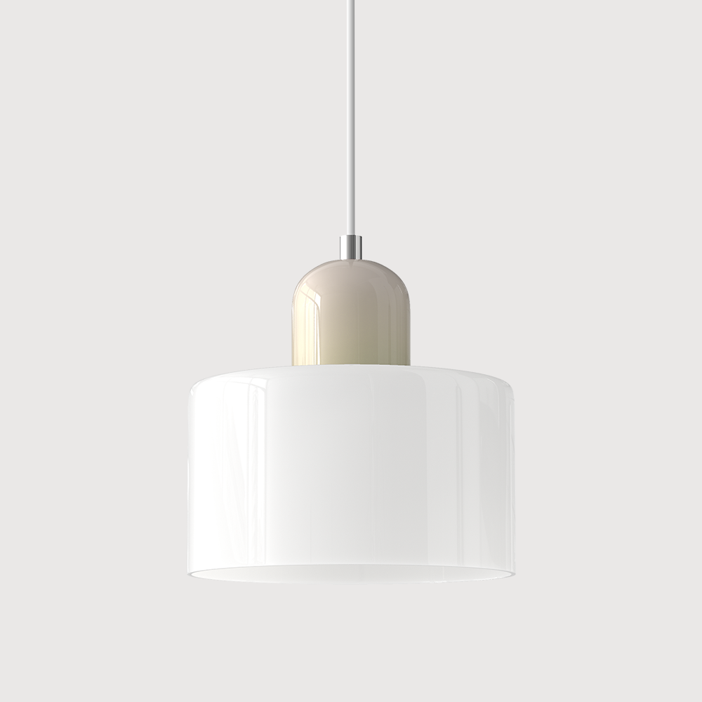 Bauhaus Coloured Glass Pendant Light