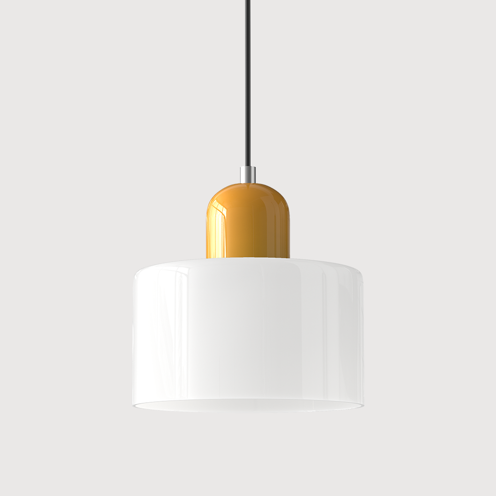 Bauhaus Coloured Glass Pendant Light