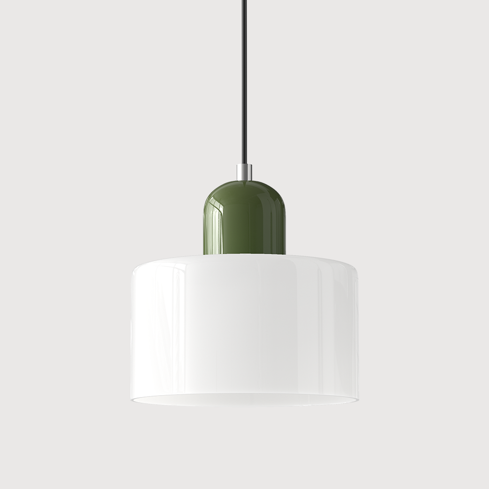 Bauhaus Coloured Glass Pendant Light