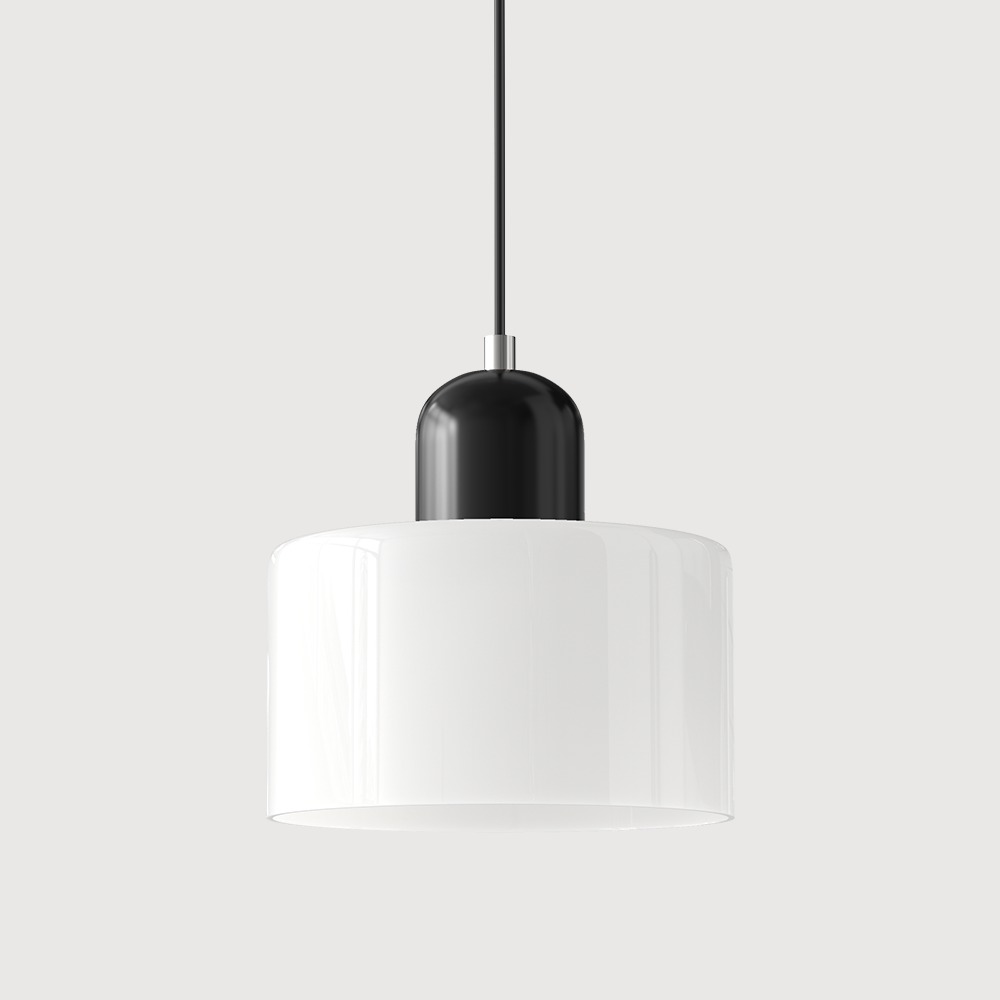 Bauhaus Coloured Glass Pendant Light