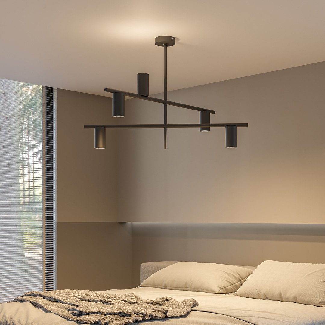 Modern Linear Chandelier – 5 Light Geometric Ceiling Fixture