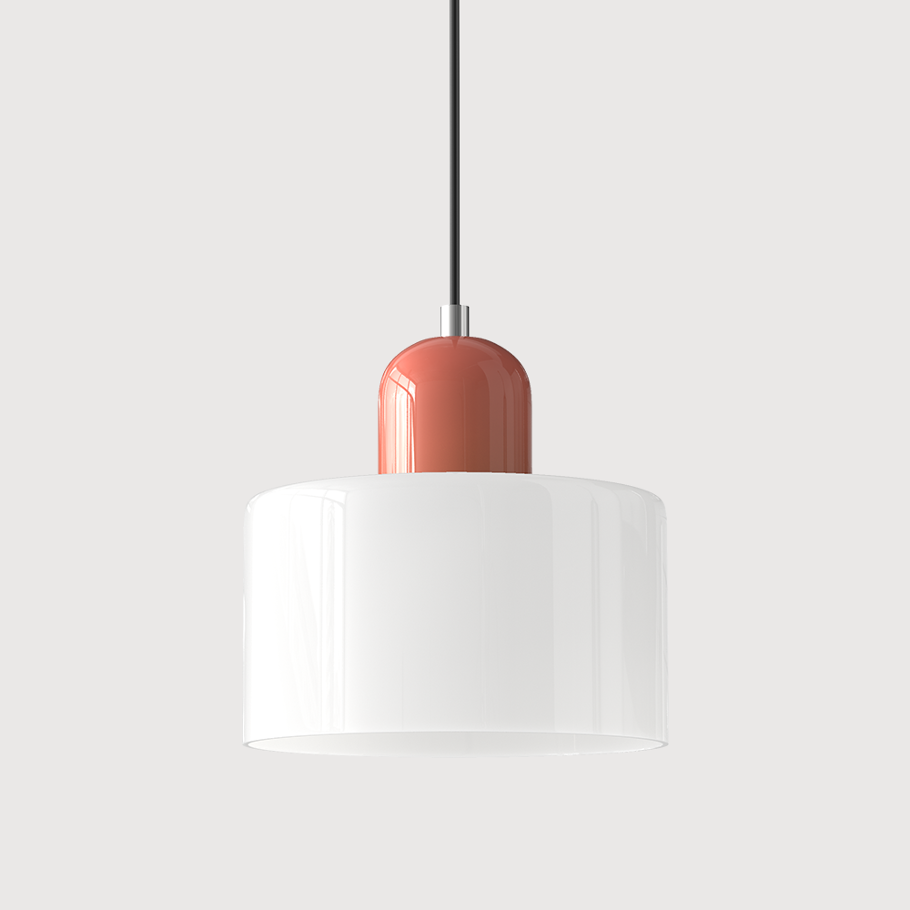 Bauhaus Coloured Glass Pendant Light