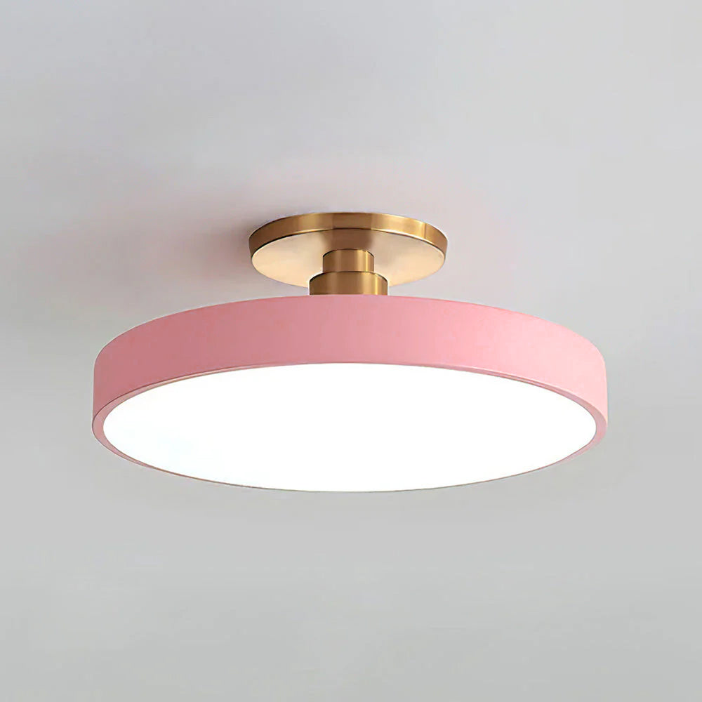 Modern Round LED Semi-Flush Ceiling Light – Minimalist Disc Fixture