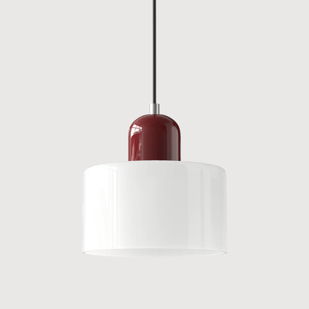 Two-Tone Glass Drum Pendant Light
