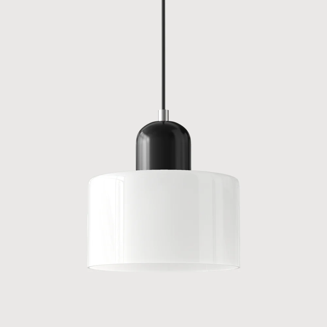 Two-Tone Glass Drum Pendant Light