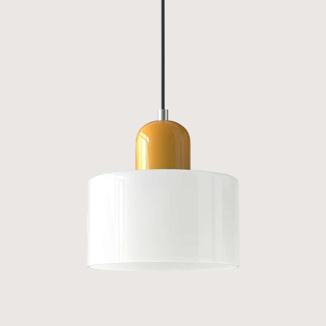 Two-Tone Glass Drum Pendant Light