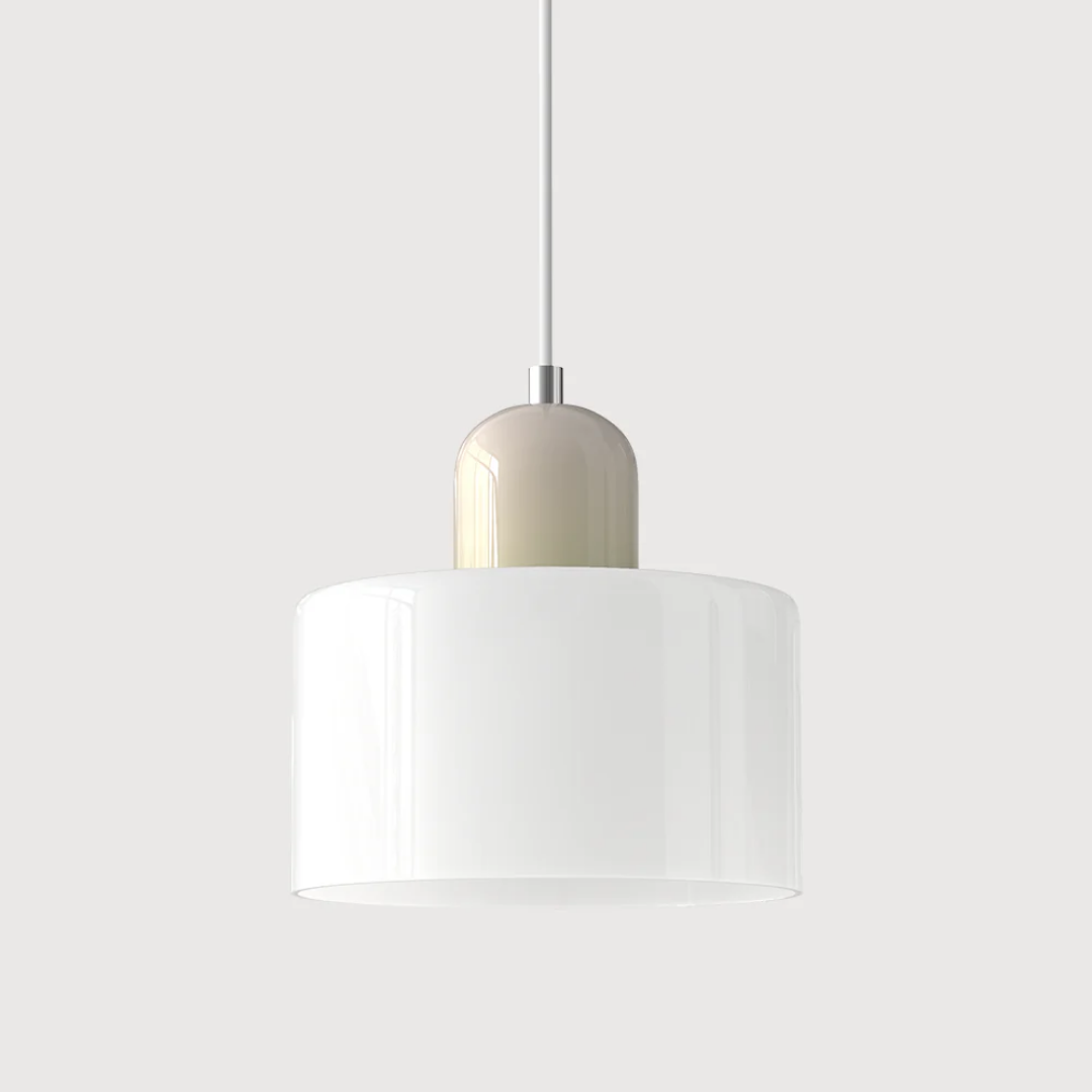 Two-Tone Glass Drum Pendant Light
