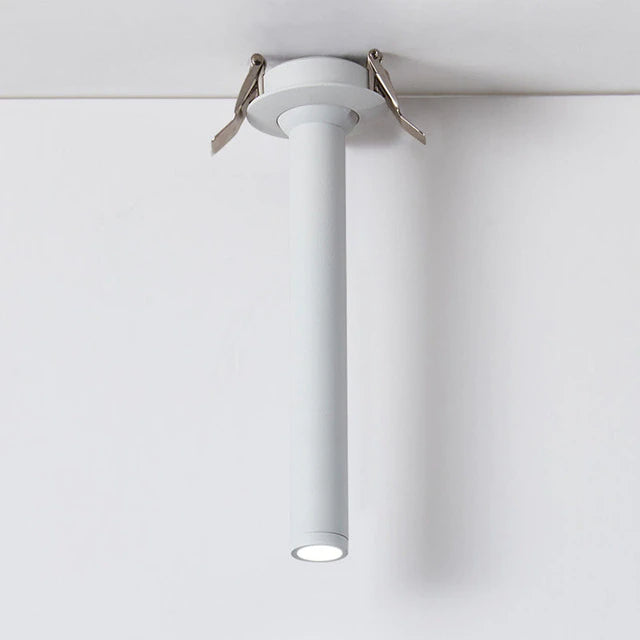 Adjustable Long Cylinder Recessed LED Spotlight in Aluminium
