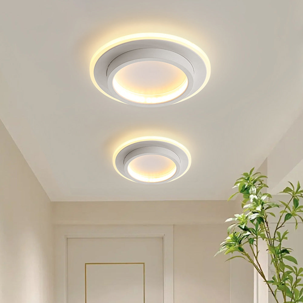 Modern Round LED Flush Ceiling Light – Halo Ring Low Profile Fixture
