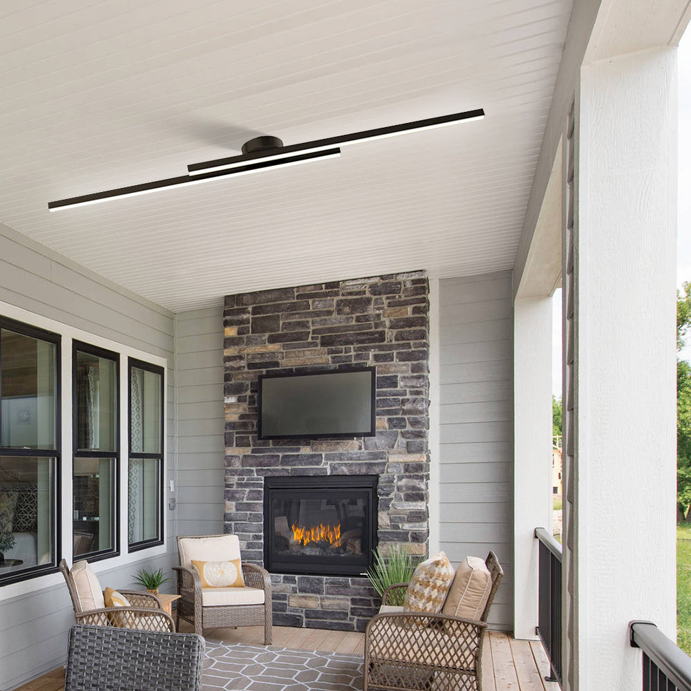 Modern Linear LED Semi-Flush Ceiling Light – Slim Strip Fixture