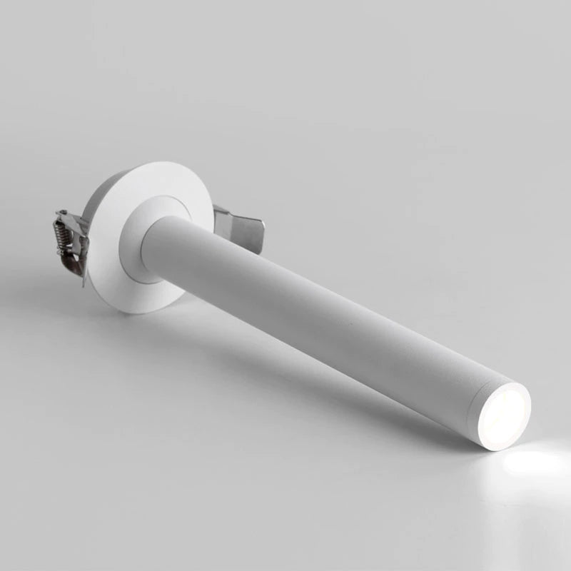 Adjustable Long Cylinder Recessed LED Spotlight in Aluminium